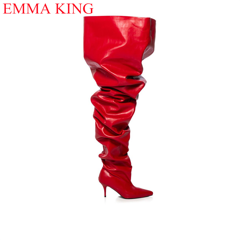 Fall Red Pleated Womens Thigh  - Eve Party ulasan dan harga