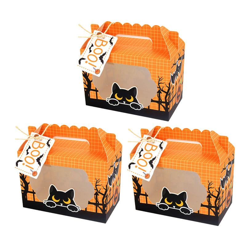 3/6pcs Ghost Pumpkin Cat Candy - Event Party Box ulasan dan harga