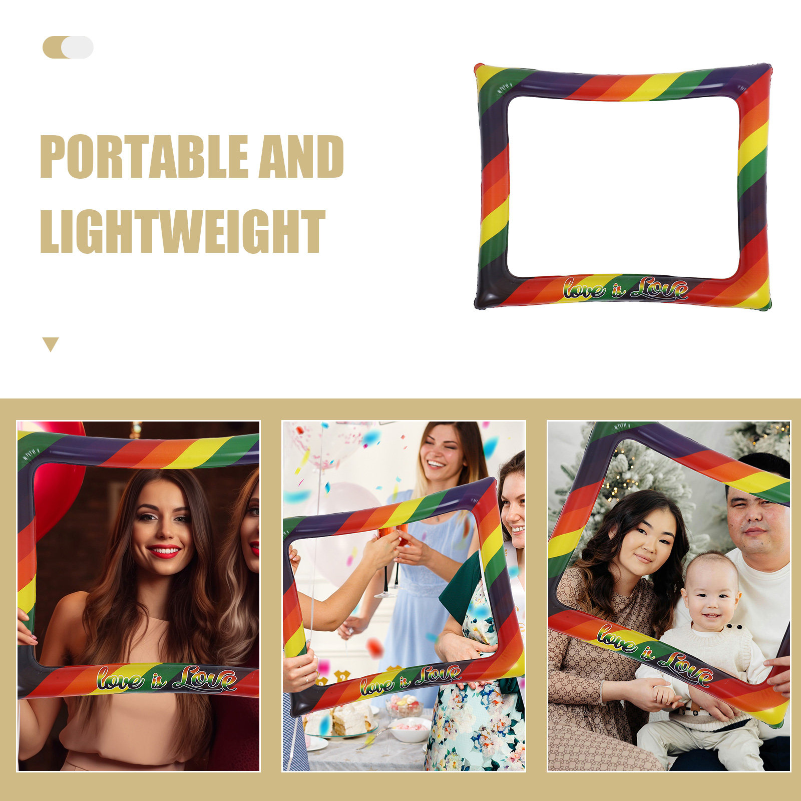 Rainbow Inflatable Selfie Fram - Photo Booth Frame ulasan dan harga