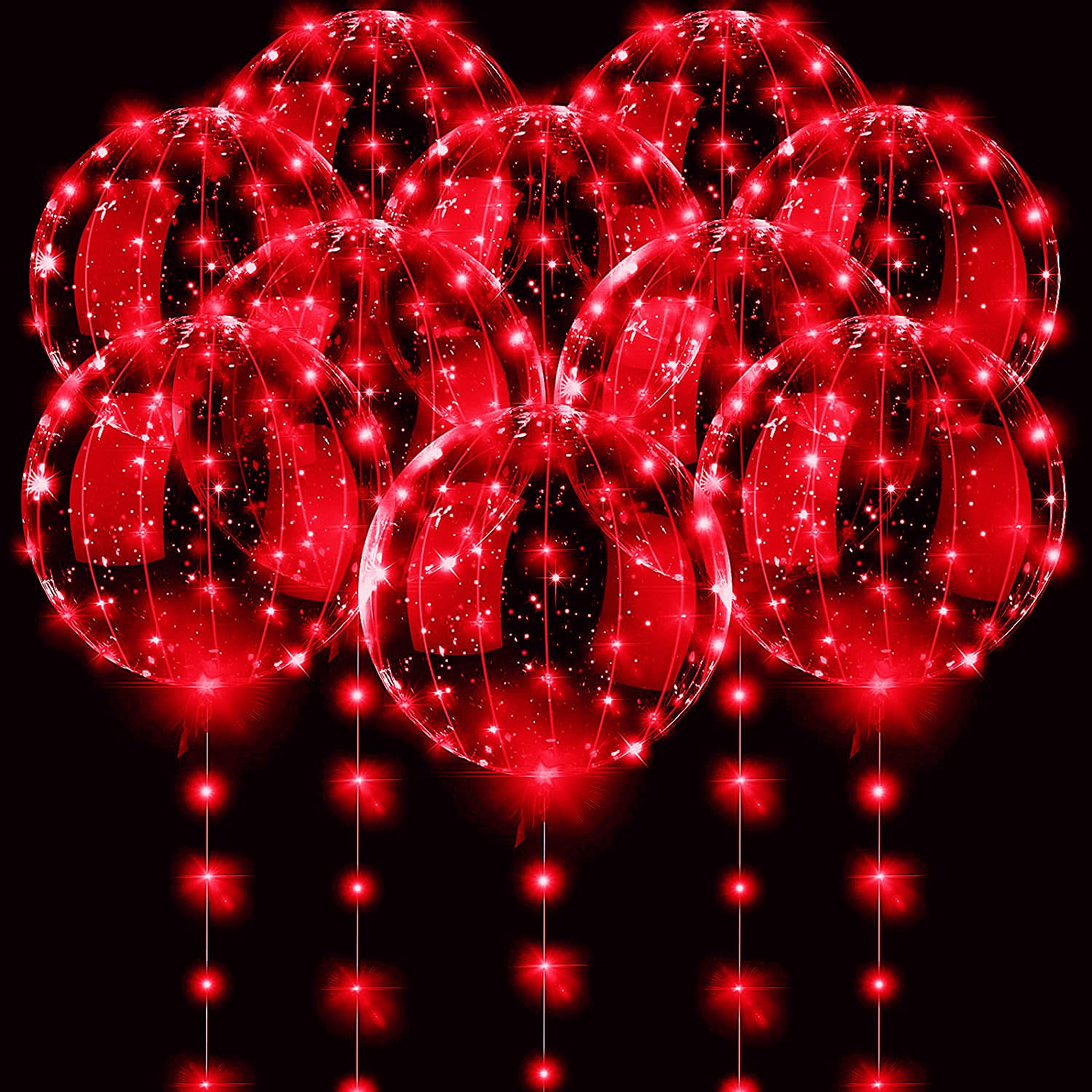 3 Set Red Light Up Led Clear B - Led Balloon Light ulasan dan harga
