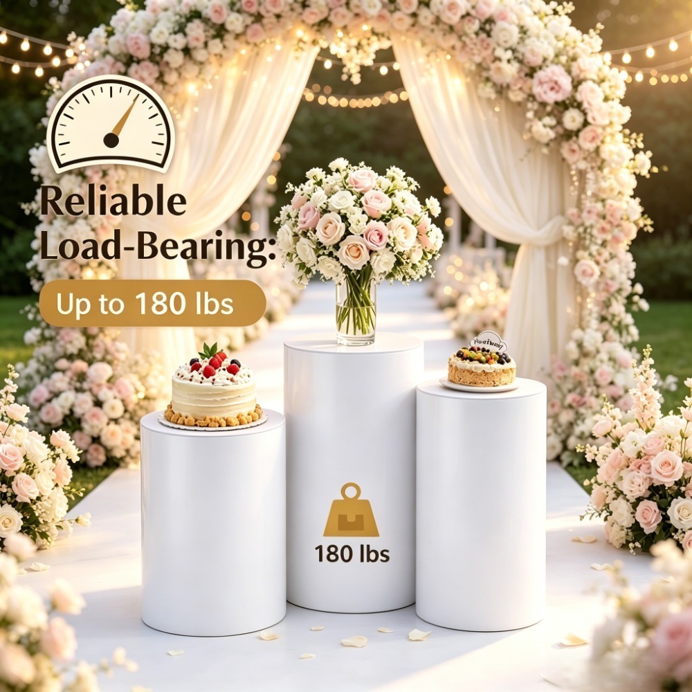 3/5Pcs White Cylinder Pedestal - Event Party ulasan dan harga