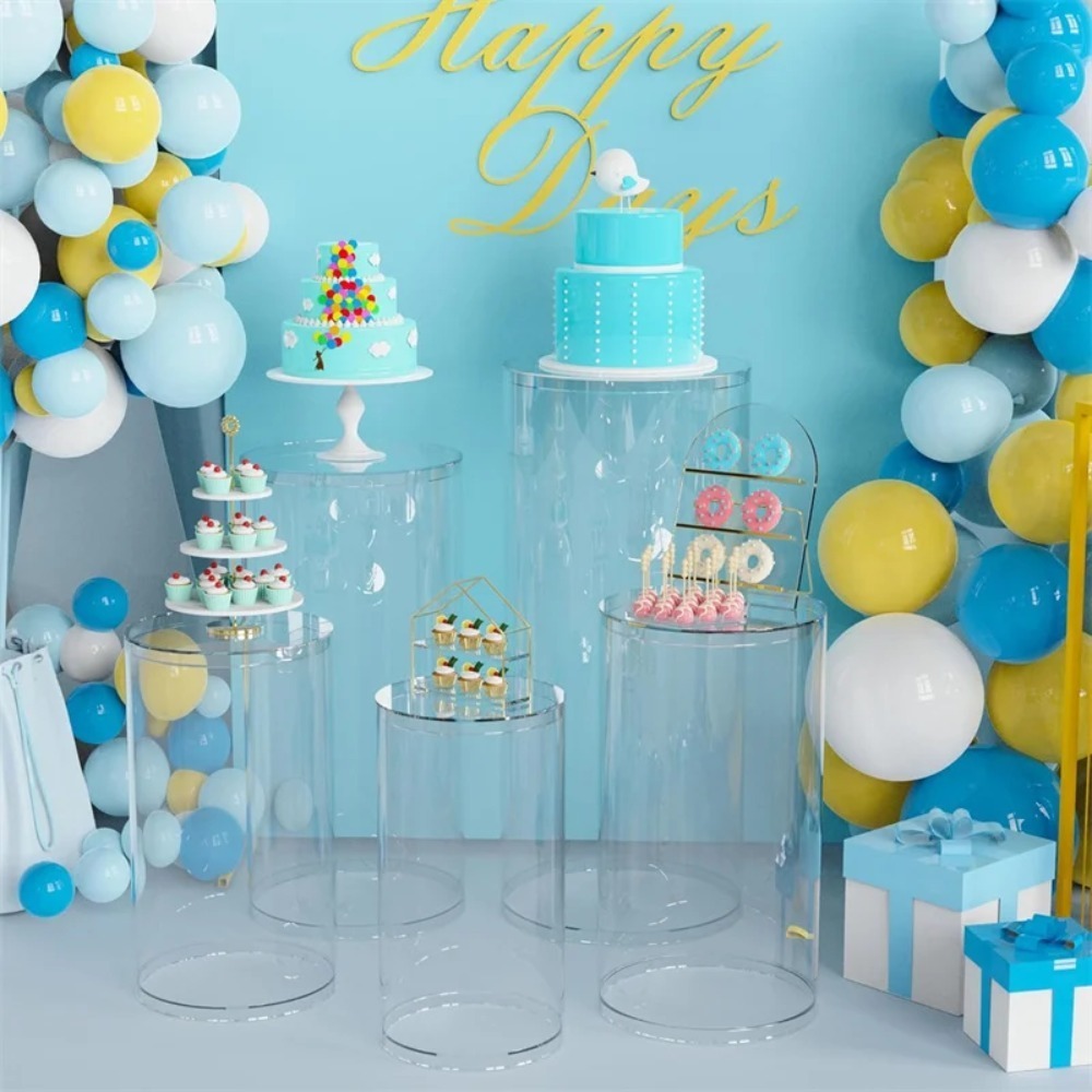 3/5Pcs White Cylinder Pedestal - Event Party ulasan dan harga