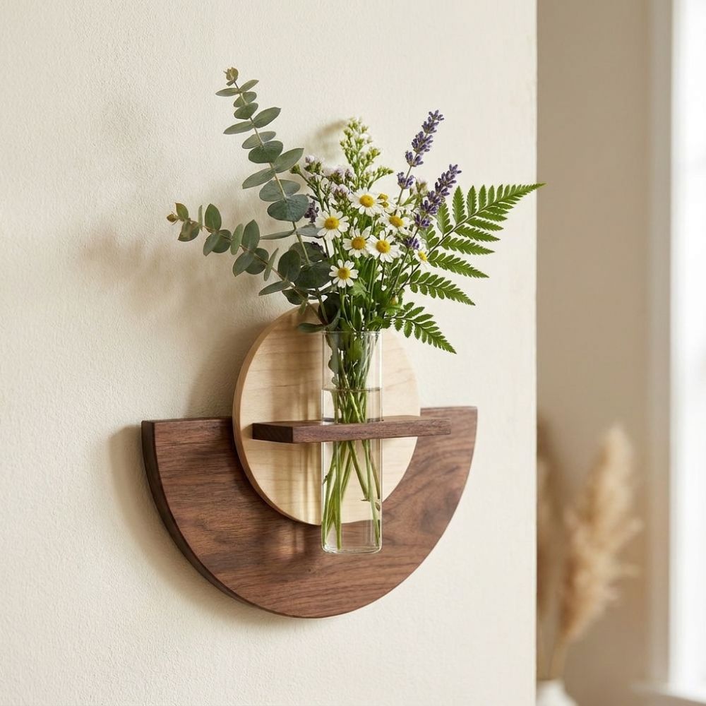 Oval Wood Wall Mount Flower Sh - Flower Wall Panel ulasan dan harga