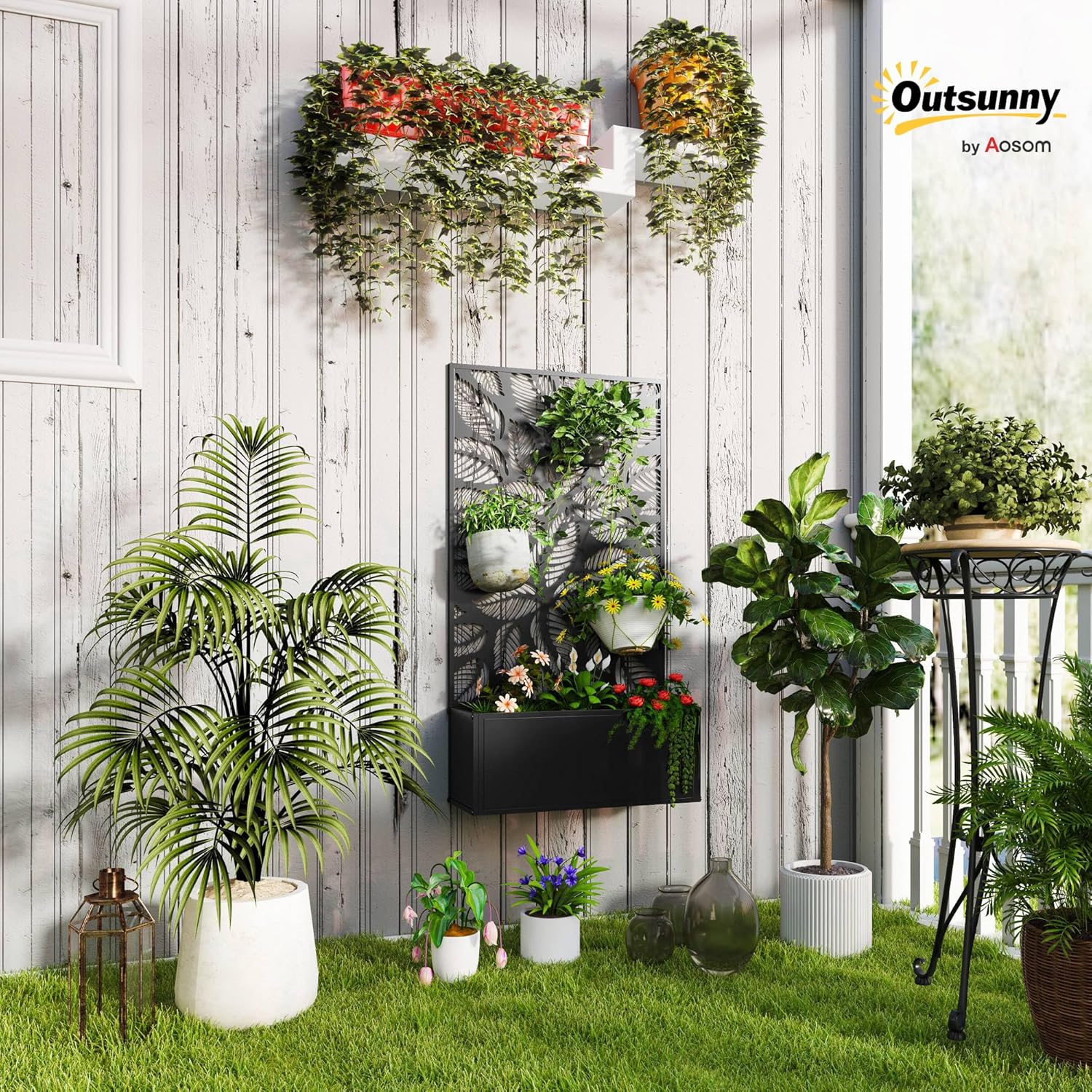 Metal Raised Garden Bed with T - Flower Wall Panel ulasan dan harga