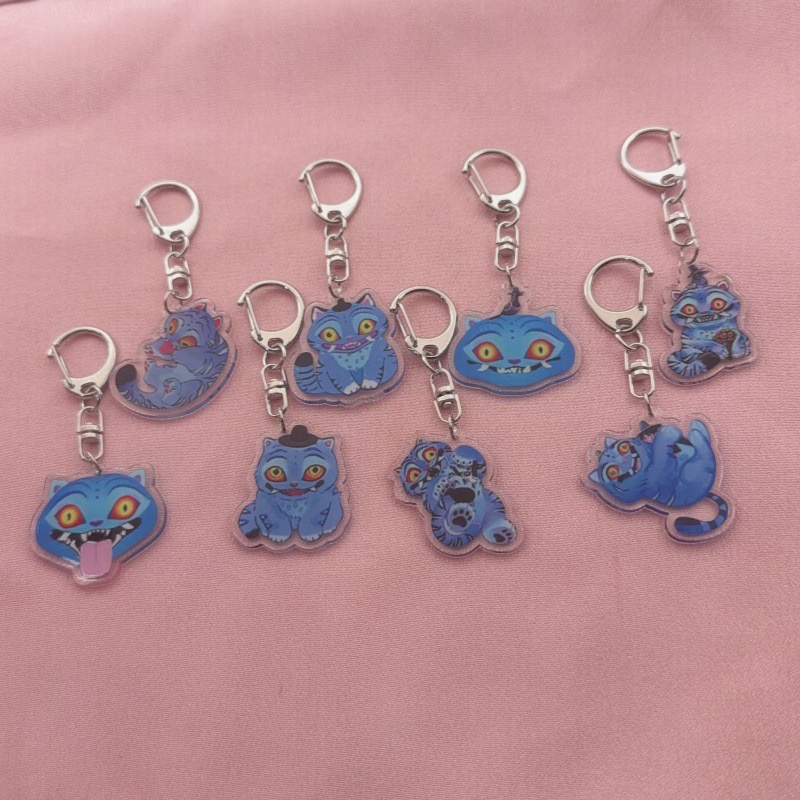 8pcs acrylic cute cat keychain - Event Party ulasan dan harga