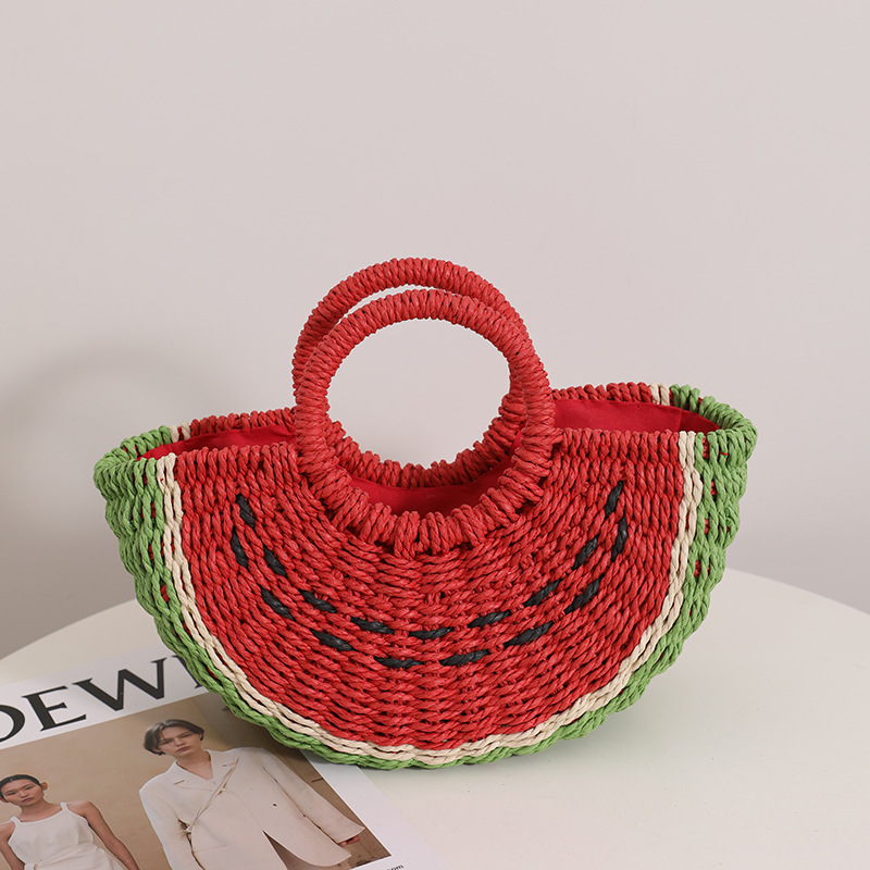 Cute Watermelon Straw Bag Cand - Paper Straw Color ulasan dan harga